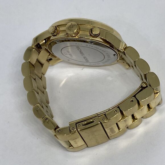 Michael Kors Runway MK5055 Unisex Gold Stainless Steel Analog Dial Watch WFH98 - Picture 11 of 12